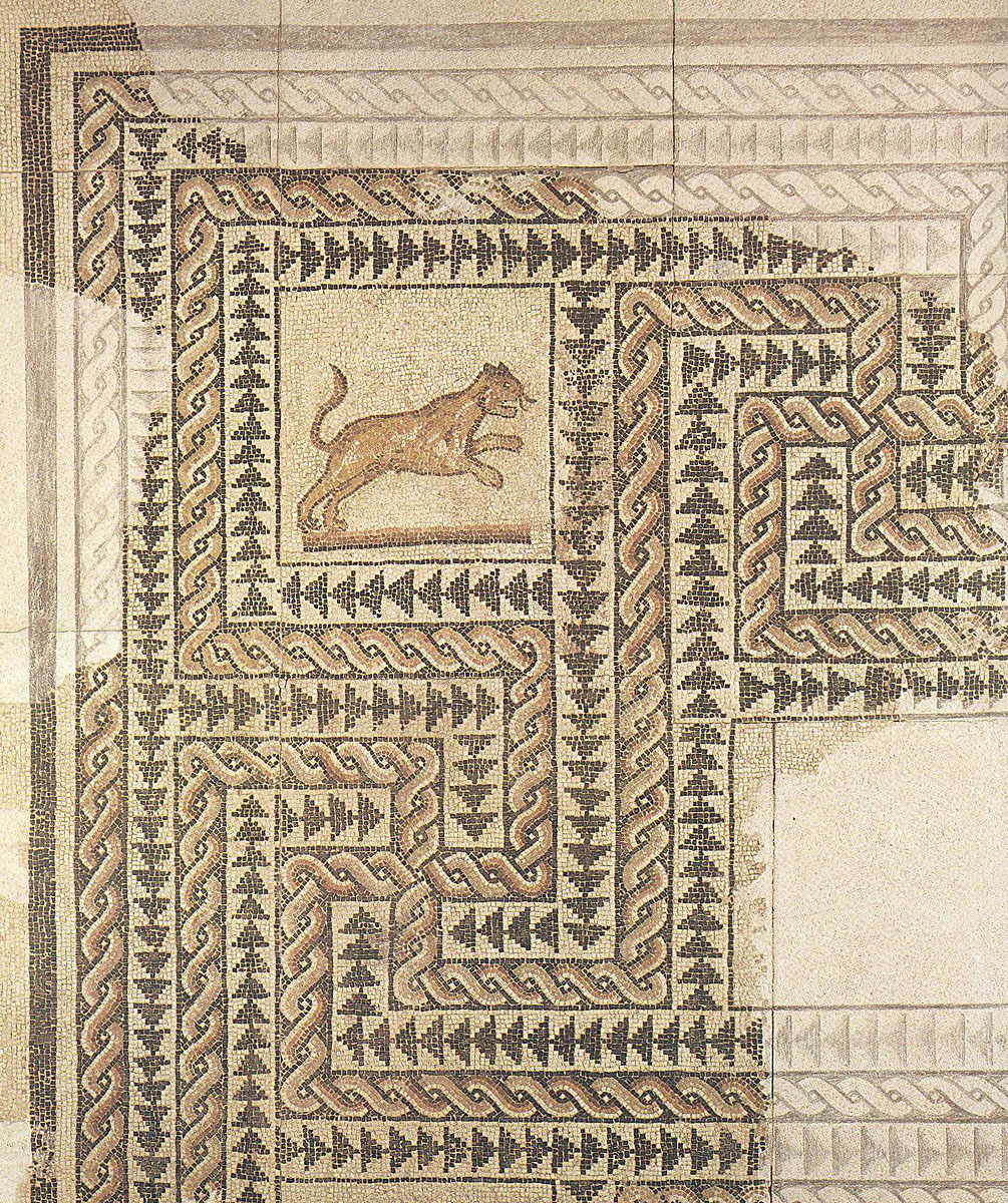 Lacerto di mosaico della domus rinvenuta in piazza Missori, ora esposto al Civico Museo Archeologico.