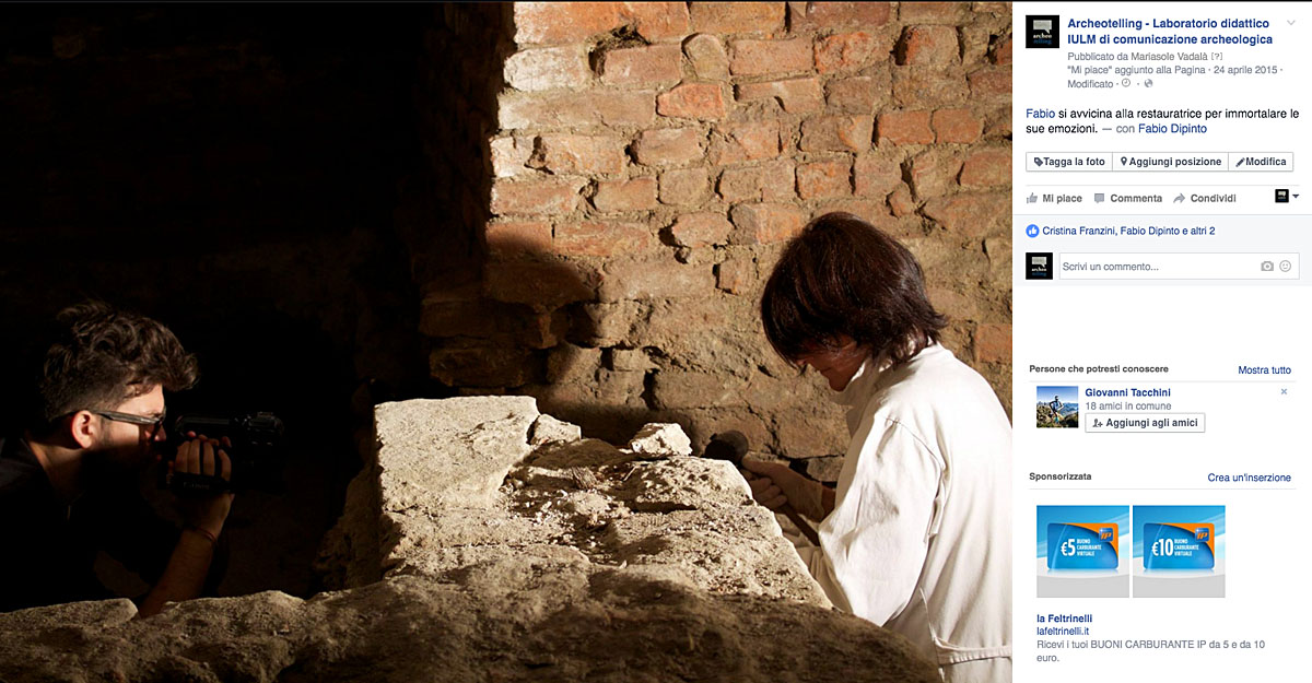 Riprese video del lavoro della restauratrice